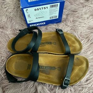 Black leather Birkenstock’s